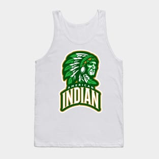 American Indian Green Logo Tank Top